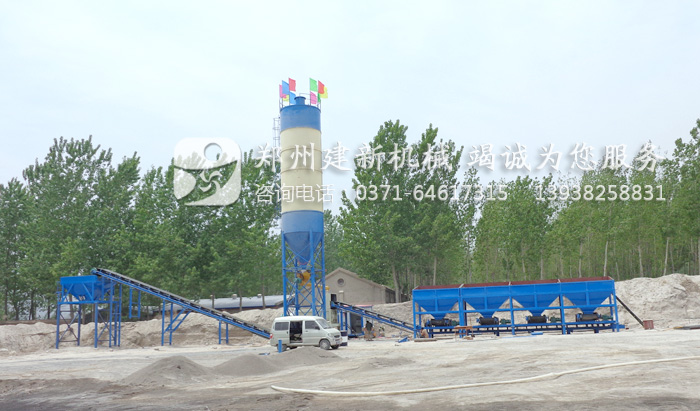 郑州建新长春时产600吨稳定土拌和站施工现场